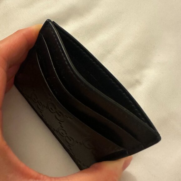 Gucci Signature Leather Card Holder with Silver Money Clip - Picture 3 of 3